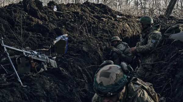 Украинские военные в районе Артемовска0